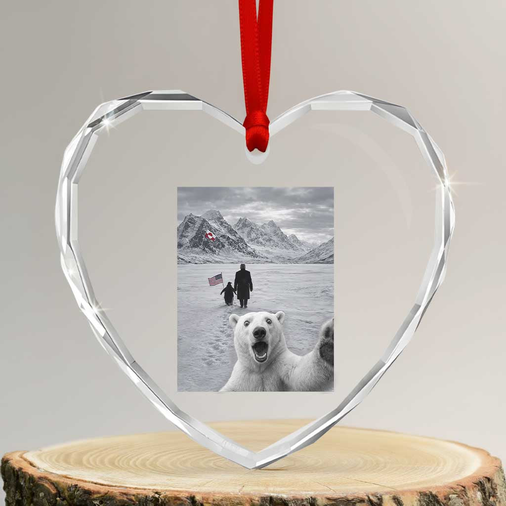 Nihilist Penguin Trump Hiking Mountains Heart Crystal Glass Ornament Funny Polar Bear Selfie But Why TS14 Transparent Glass 3'' Heart Print Your Wear