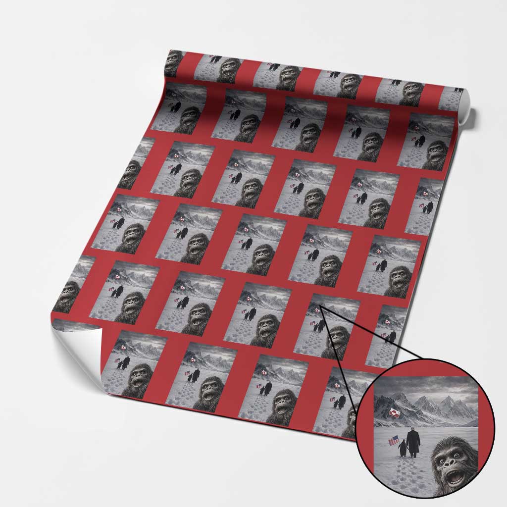 Nihilist Penguin Trump Hiking Mountains Wrapping Paper Roll Funny Bigfoot Selfie But Why TS14 Red Print Your Wear