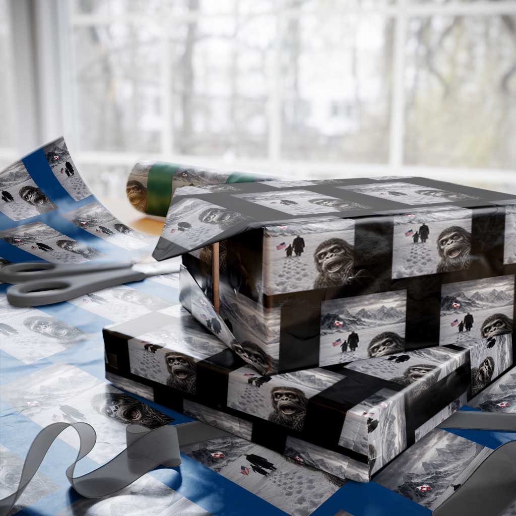 Nihilist Penguin Trump Hiking Mountains Wrapping Paper Roll Funny Bigfoot Selfie But Why TS14 Black Print Your Wear