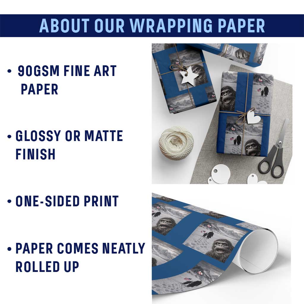 Nihilist Penguin Trump Hiking Mountains Wrapping Paper Roll Funny Bigfoot Selfie But Why TS14 Print Your Wear
