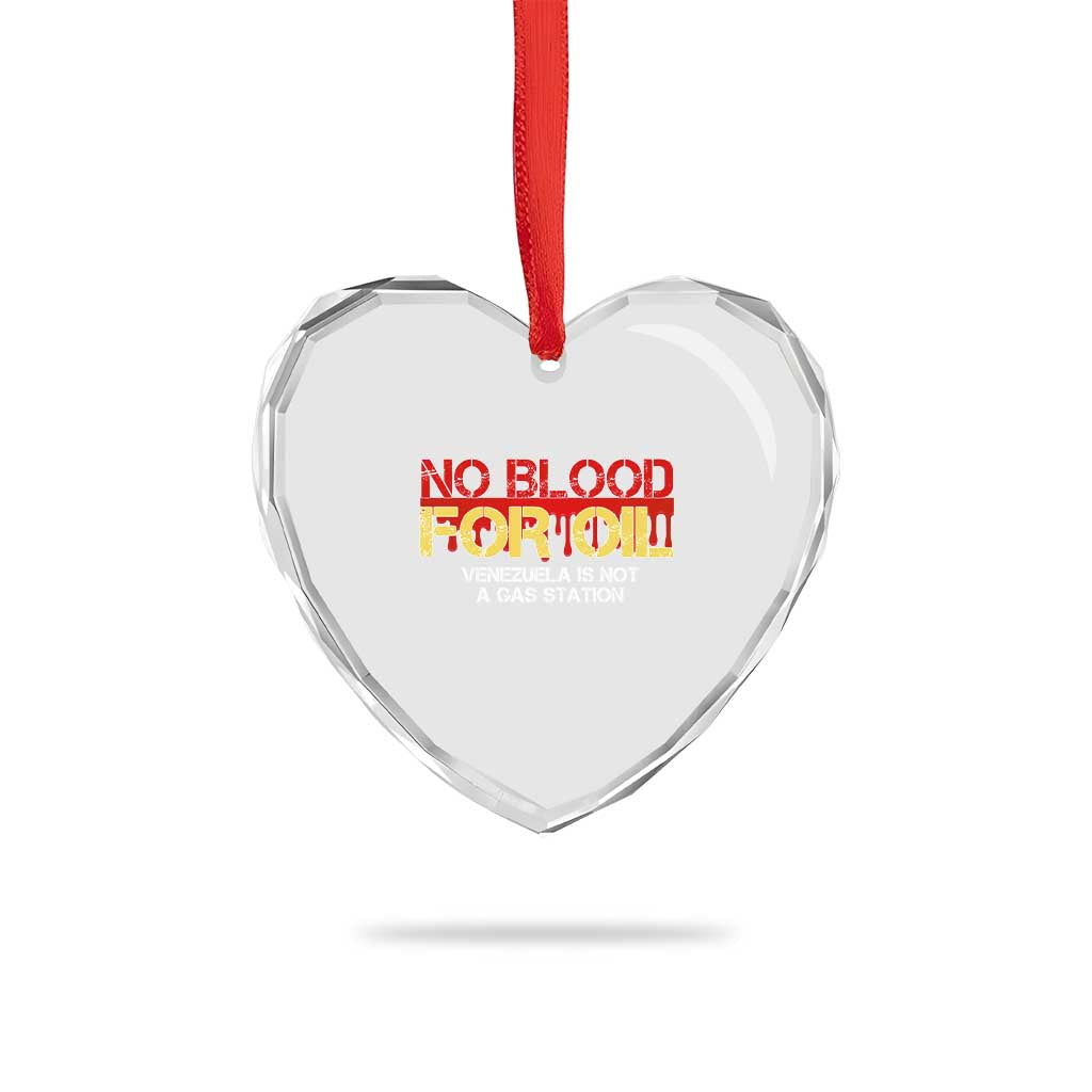No Blood for Oil Heart Crystal Glass Ornament Venezuela Sovereignty Resource Justice TS02 Print Your Wear