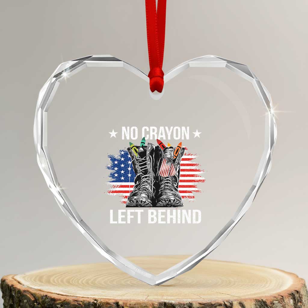 No Crayon Left Behind Heart Crystal Glass Ornament Corps Squad Military Our Marine Troop Combat Boots TS11 Transparent Glass 3'' Heart Print Your Wear