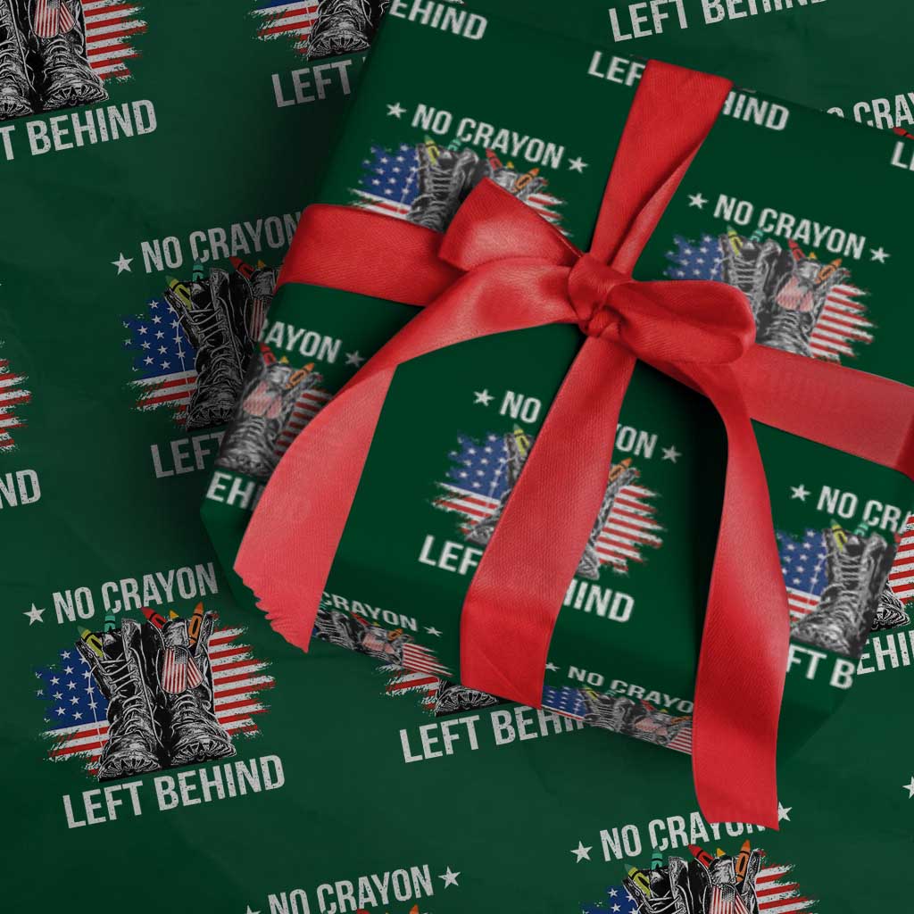 No Crayon Left Behind Wrapping Paper Roll Corps Squad Military Our Marine Troop Combat Boots TS11 Green Print Your Wear