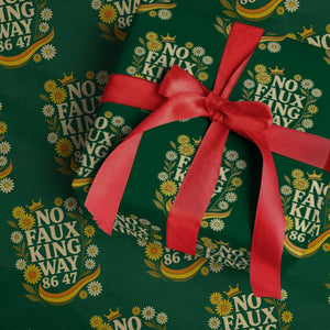 No Faux King Way 8647 Wrapping Paper Roll Subtle Resist 70s Retro Floral TS02 Green Print Your Wear