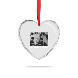 No Human Is Illegal Heart Crystal Glass Ornament Funny Cat Anti ICE Meme TS14 Print Your Wear