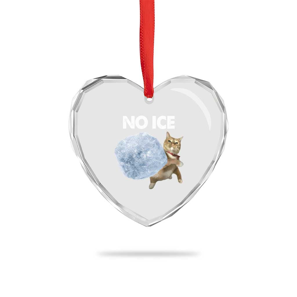 No Ice Heart Crystal Glass Ornament Funny Cat Meme Subtle FDT Political Satire TS10 Print Your Wear