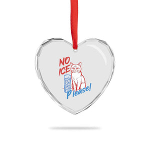 No Ice Please Angry Cat Graphic Heart Crystal Glass Ornament Subtle Against Ice Protest Political Resistance TS02 Print Your Wear