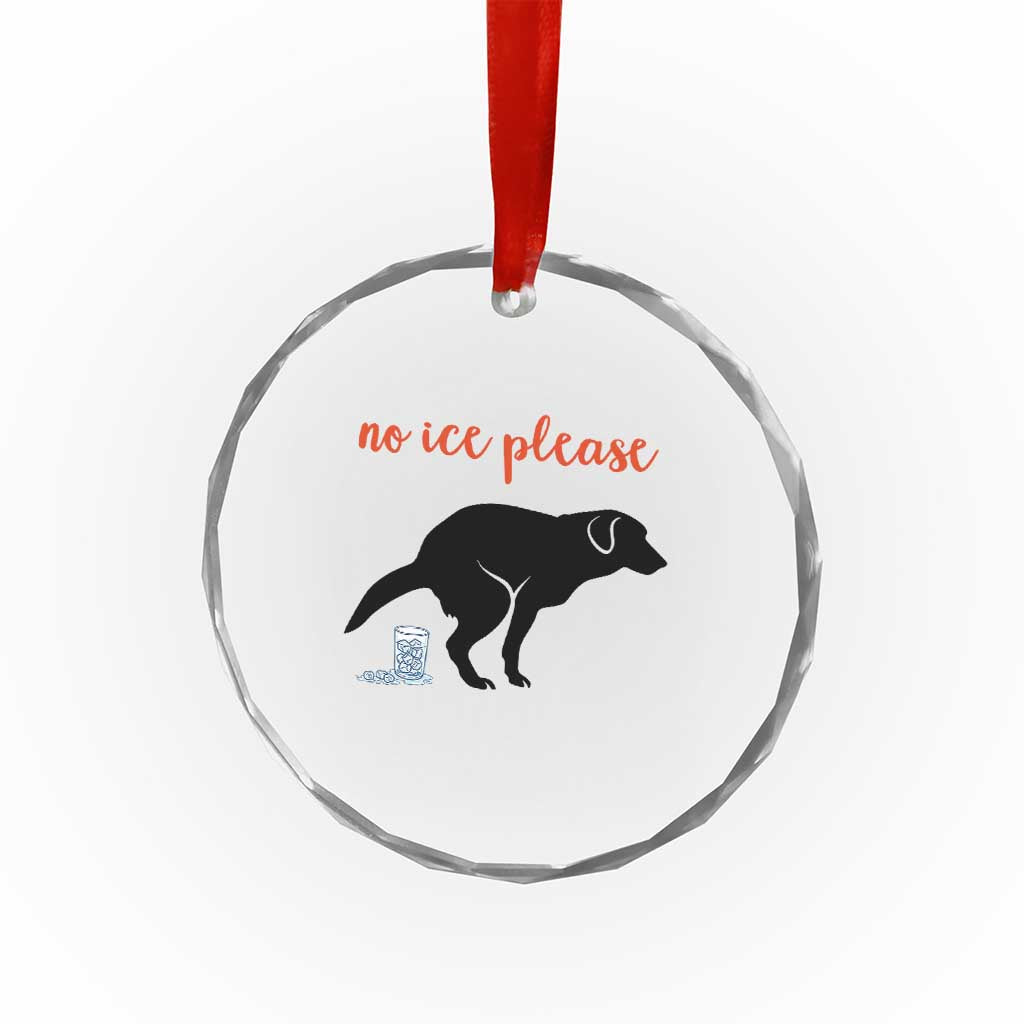 No Ice Please Crystal Glass Ornament Funny Dog Anti ICE Meme TS14 Print Your Wear