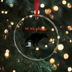 No Ice Please Crystal Glass Ornament Funny Dog Anti ICE Meme TS14 Print Your Wear