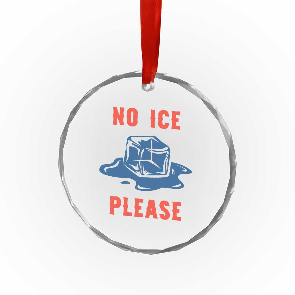 No Ice Please Crystal Glass Ornament Funny Ice Cube Anti ICE Deportation Human Rights TS14 Print Your Wear