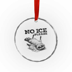 No Ice Please Crystal Glass Ornament Funny Raccoon Anti ICE Deportation Human Rights TS14 Print Your Wear