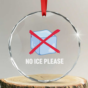 No Ice Please Crystal Glass Ornament Ice Cube Anti ICE Deportation Human Rights Protest TS14 Transparent Glass 3'' Circle Print Your Wear