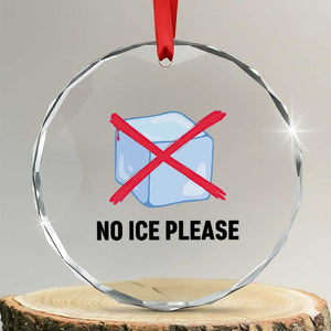 No Ice Please Crystal Glass Ornament Subtle Anti ICE Deportation Human Rights TS14 Transparent Glass 3'' Circle Print Your Wear