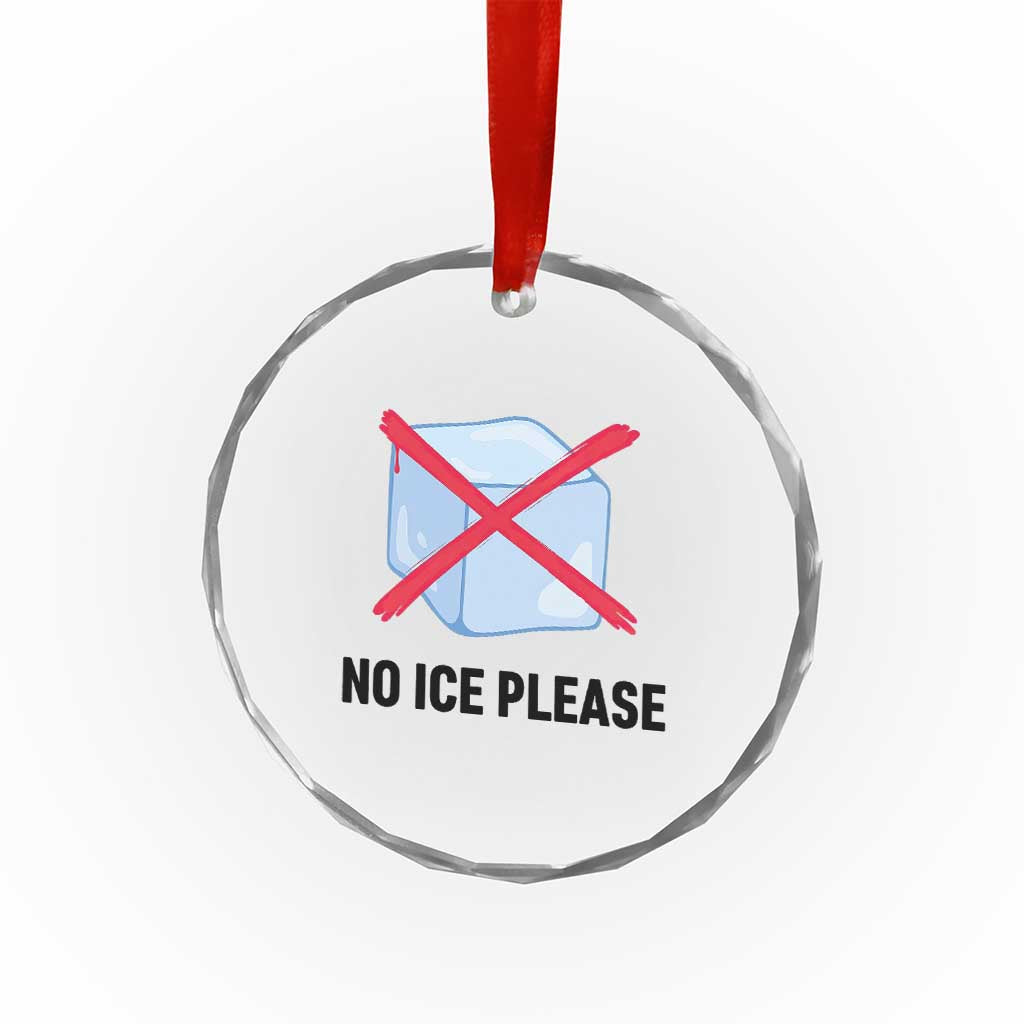 No Ice Please Crystal Glass Ornament Subtle Anti ICE Deportation Human Rights TS14 Print Your Wear