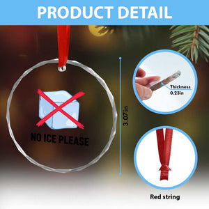 No Ice Please Crystal Glass Ornament Subtle Anti ICE Deportation Human Rights TS14 Print Your Wear