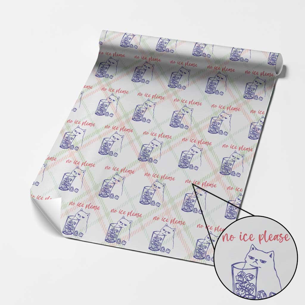 No Ice Please Funny Cat Meme Wrapping Paper Roll Subtle Against Ice Protest Political Resistance TS02 Christmas Plaid Print Your Wear