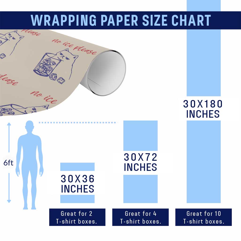 No Ice Please Funny Cat Meme Wrapping Paper Roll Subtle Against Ice Protest Political Resistance TS02 Print Your Wear
