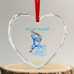 No Ice Please Heart Crystal Glass Ornament Funny Babe The Blue Ox Minnesota Folklore TS12 Transparent Glass 3'' Heart Print Your Wear