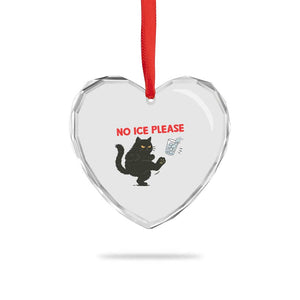 No Ice Please Heart Crystal Glass Ornament Funny Black Cat Abolish ICE Meme Protest TS14 Print Your Wear
