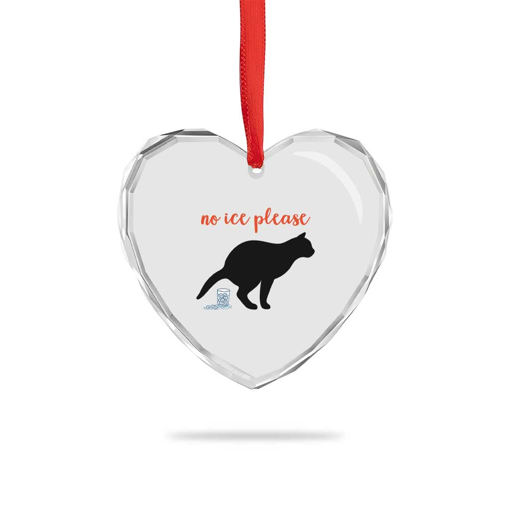 No Ice Please Heart Crystal Glass Ornament Funny Cat Abolish ICE Meme TS14 Print Your Wear