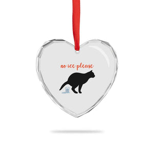 No Ice Please Heart Crystal Glass Ornament Funny Cat Abolish ICE Meme TS14 Print Your Wear