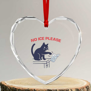 No Ice Please Heart Crystal Glass Ornament Funny Cat Anti ICE Meme TS14 Transparent Glass 3'' Heart Print Your Wear