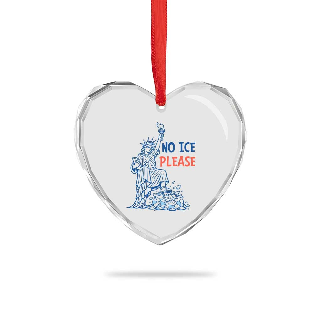 No Ice Please Heart Crystal Glass Ornament Funny Statue of Liberty Anti ICE Deportation Human Rights TS14 Print Your Wear