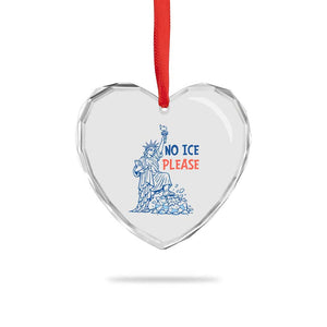 No Ice Please Heart Crystal Glass Ornament Funny Statue of Liberty Anti ICE Deportation Human Rights TS14 Print Your Wear
