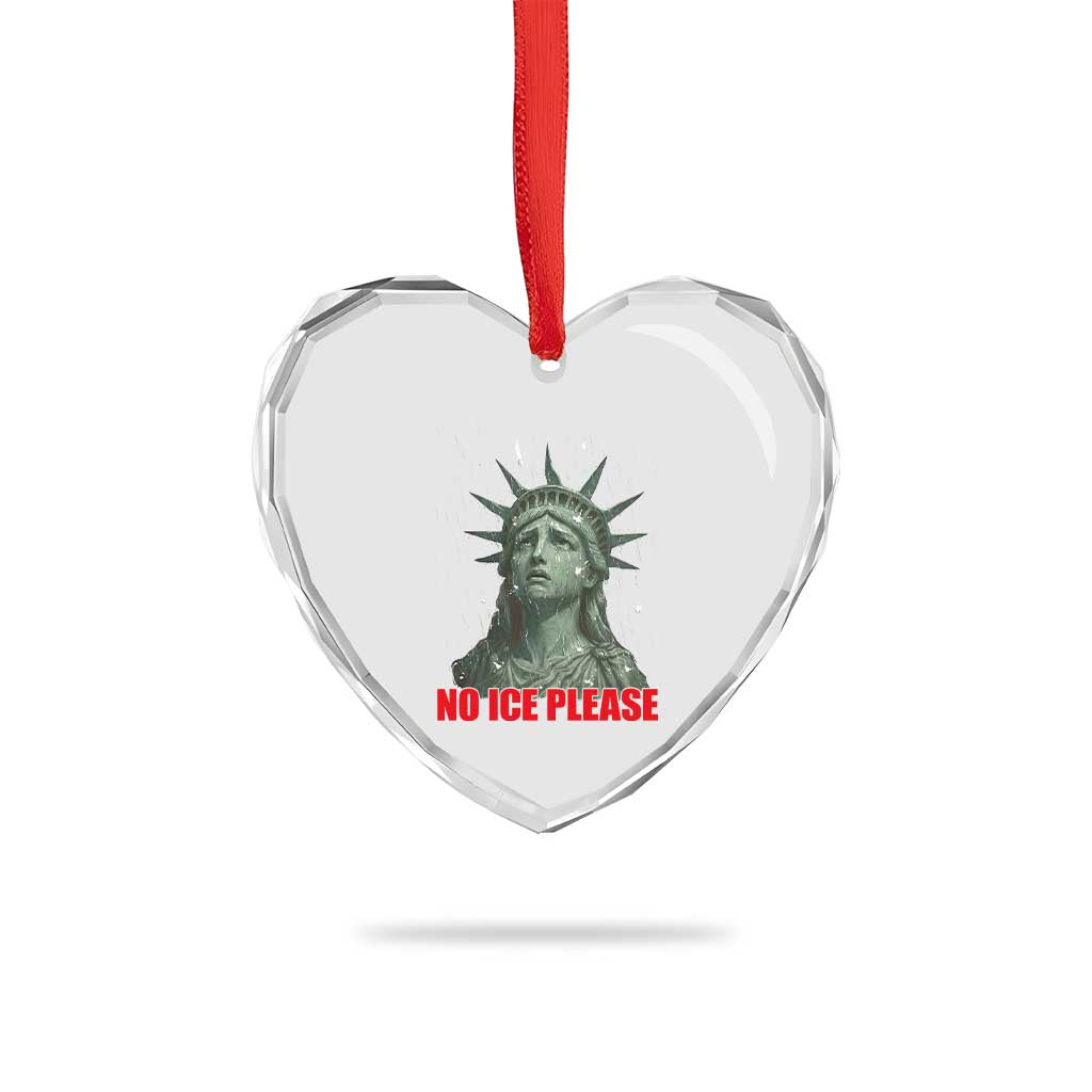 No Ice Please Heart Crystal Glass Ornament Statue of Liberty Crying Anti ICE Deportation Human Rights TS14 Print Your Wear