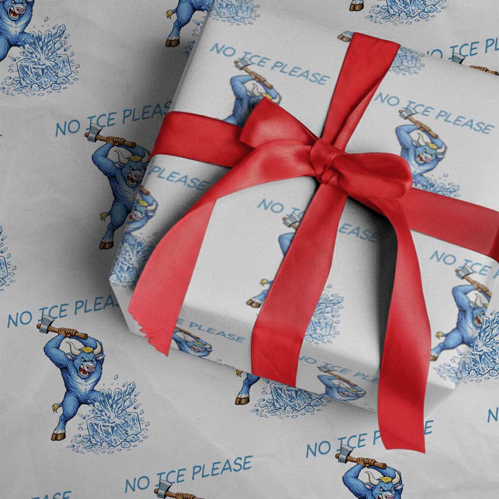 No Ice Please Wrapping Paper Roll Funny Babe The Blue Ox Minnesota Folklore TS12 White Print Your Wear