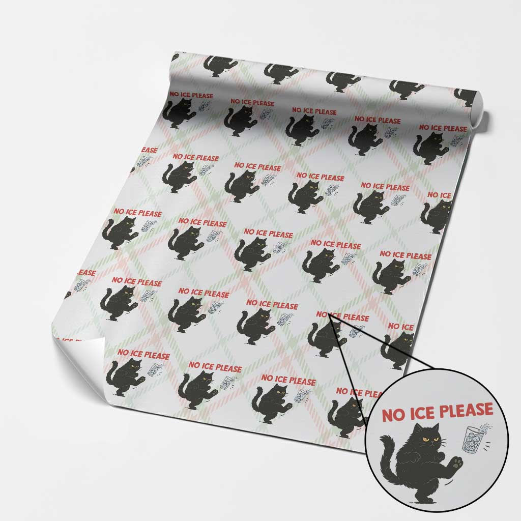 No Ice Please Wrapping Paper Roll Funny Black Cat Abolish ICE Meme Protest TS14 Christmas Plaid Print Your Wear