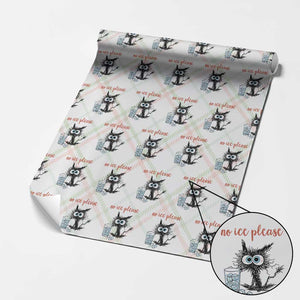 No Ice Please Wrapping Paper Roll Funny Black Cat Sarcastic Abolish ICE Meme TS14 Christmas Plaid Print Your Wear