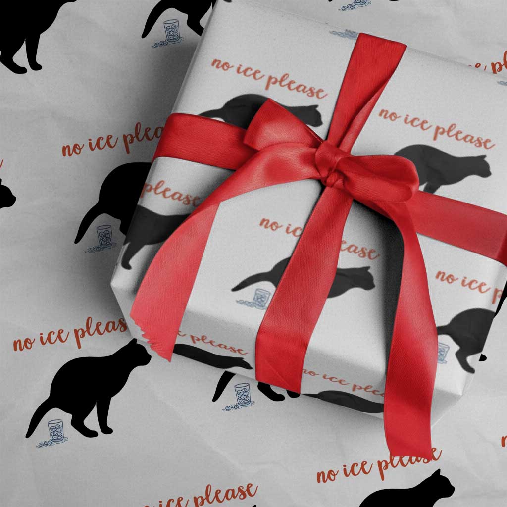 No Ice Please Wrapping Paper Roll Funny Cat Abolish ICE Meme TS14 White Print Your Wear