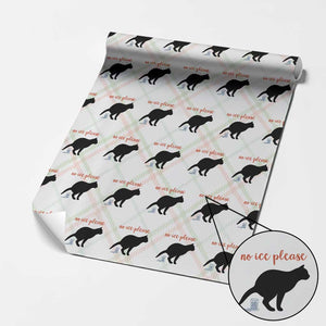 No Ice Please Wrapping Paper Roll Funny Cat Abolish ICE Meme TS14 Christmas Plaid Print Your Wear
