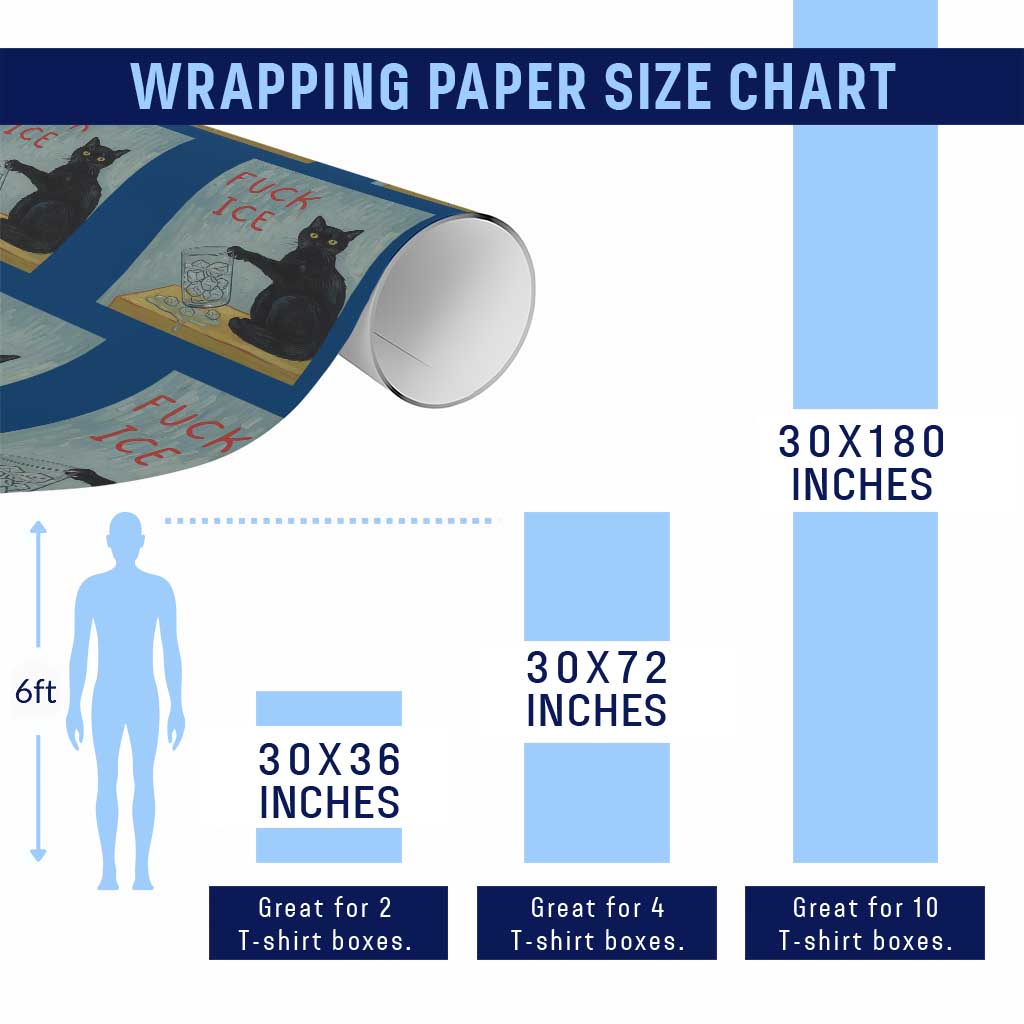 No Ice Please Wrapping Paper Roll Funny Cat Anti ICE Artist Meme TS14 Print Your Wear
