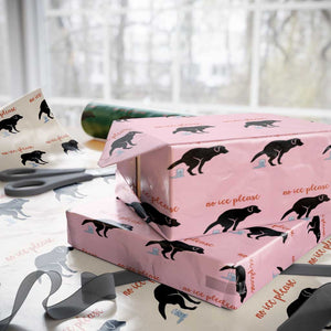 No Ice Please Wrapping Paper Roll Funny Dog Anti ICE Meme TS14 Light Pink Print Your Wear