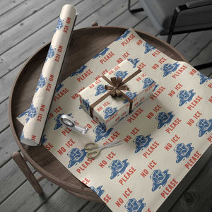 No Ice Please Wrapping Paper Roll Funny Ice Cube Anti ICE Deportation Human Rights TS14 Beige Print Your Wear