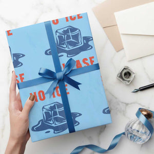 No Ice Please Wrapping Paper Roll Funny Ice Cube Anti ICE Deportation Human Rights TS14 Light Blue Print Your Wear