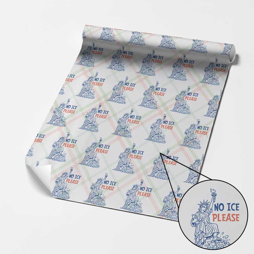 No Ice Please Wrapping Paper Roll Funny Statue of Liberty Anti ICE Deportation Human Rights TS14 Christmas Plaid Print Your Wear