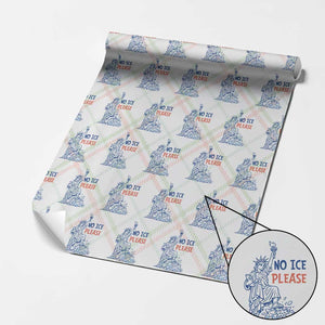 No Ice Please Wrapping Paper Roll Funny Statue of Liberty Anti ICE Deportation Human Rights TS14 Christmas Plaid Print Your Wear