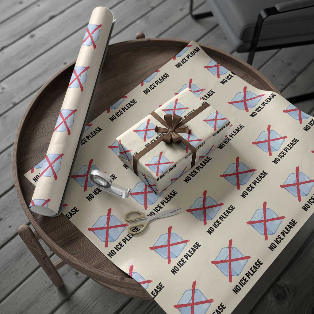 No Ice Please Wrapping Paper Roll Subtle Anti ICE Deportation Human Rights TS14 Beige Print Your Wear