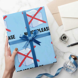 No Ice Please Wrapping Paper Roll Subtle Anti ICE Deportation Human Rights TS14 Light Blue Print Your Wear