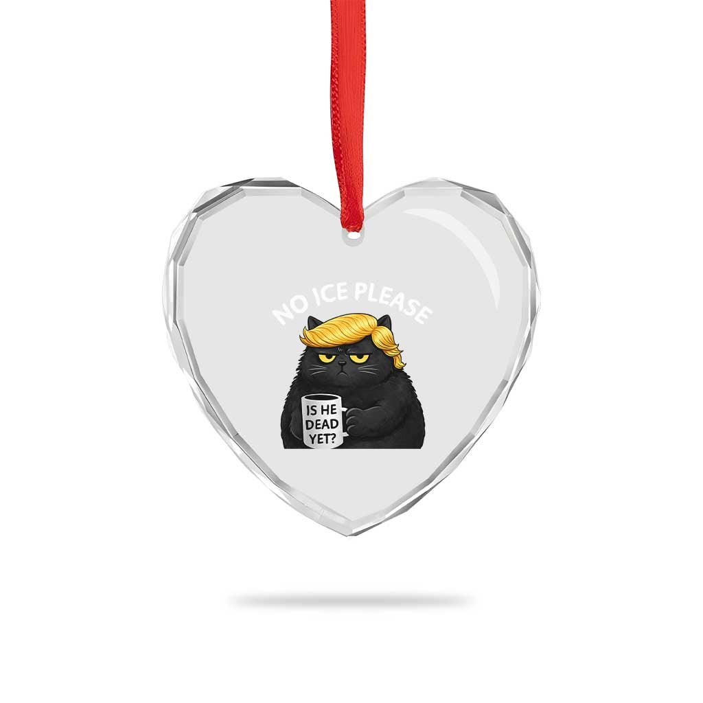 No ICE Protest Heart Crystal Glass Ornament Is He Dead Yet Black Cat Meme TS10 Print Your Wear