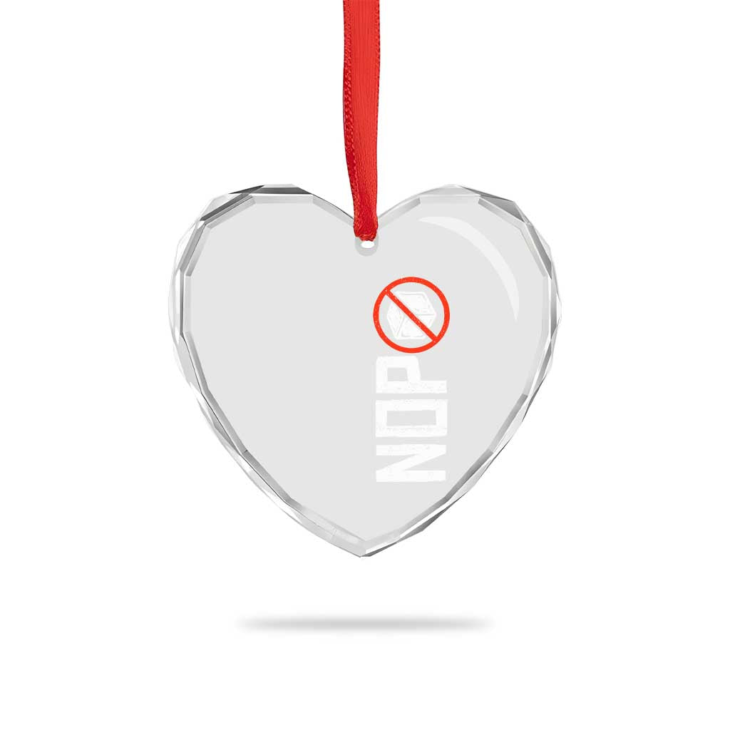No ICE Protest Heart Crystal Glass Ornament Nope Sign Vertical TS10 Print Your Wear