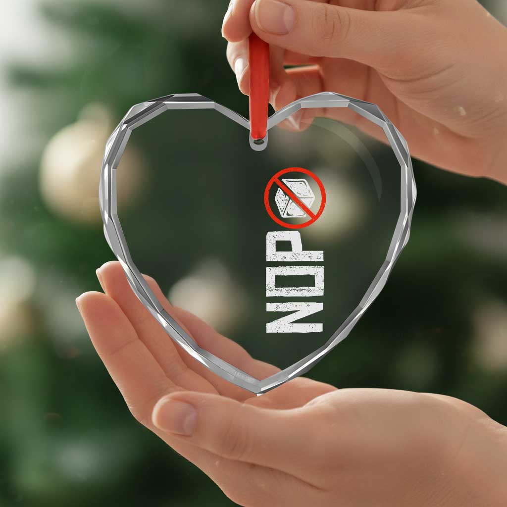No ICE Protest Heart Crystal Glass Ornament Nope Sign Vertical TS10 Print Your Wear