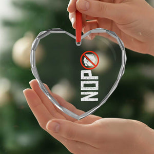 No ICE Protest Heart Crystal Glass Ornament Nope Sign Vertical TS10 Print Your Wear