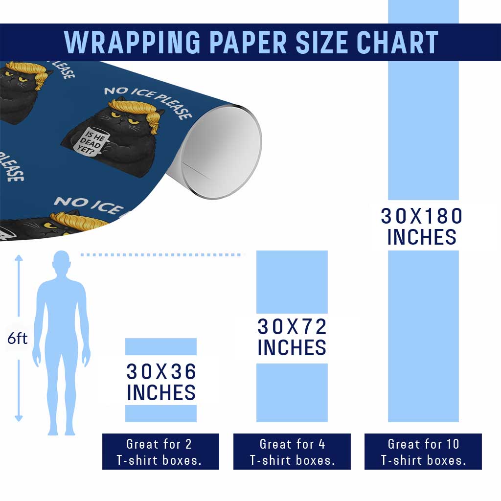 No ICE Protest Wrapping Paper Roll Is He Dead Yet Black Cat Meme TS10 Print Your Wear