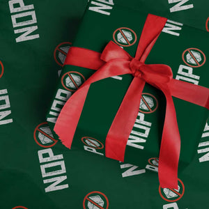 No ICE Protest Wrapping Paper Roll Nope Sign Vertical TS10 Green Print Your Wear