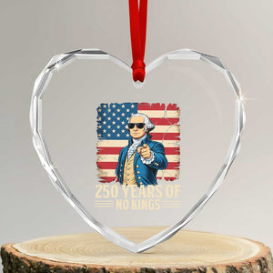 No Kings 250 Years George Washington Heart Crystal Glass Ornament TS12 Transparent Glass 3'' Heart Print Your Wear