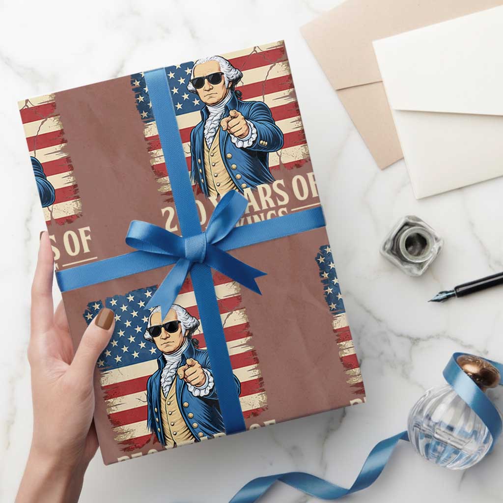 No Kings 250 Years George Washington Wrapping Paper Roll TS12 Mocha Print Your Wear